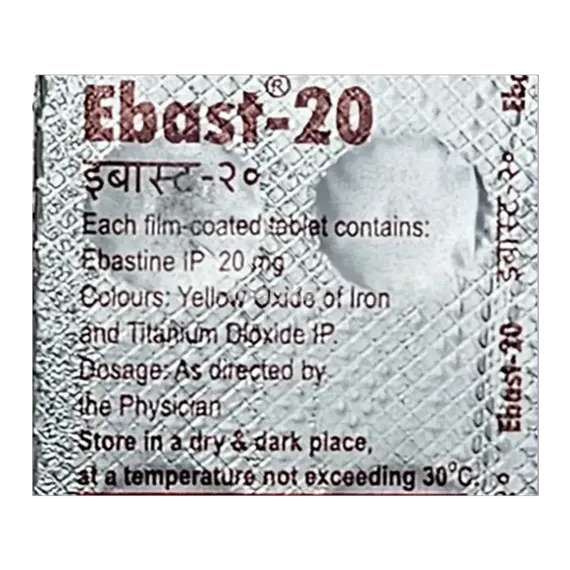 ebast 20mg tablet 15's